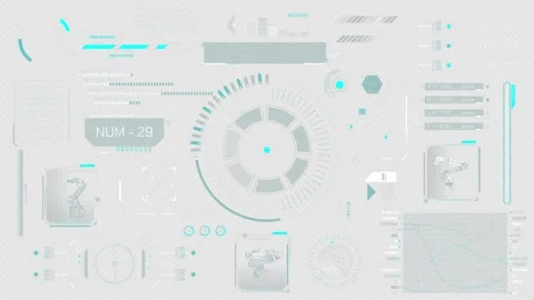 Animated HUD elements collection for high-tech interface 스톡 동영상 289400679