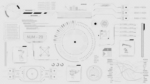 Animated HUD elements collection for high-tech interface 스톡 동영상 295338804
