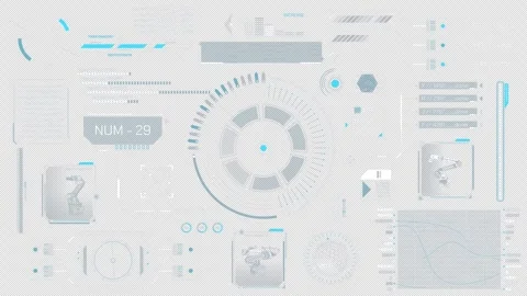 Animated HUD elements collection for high-tech interface 스톡 동영상 303430877