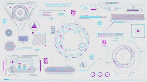Animated HUD elements pack for high-tech interface 스톡 동영상 289399879