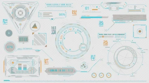 Animated HUD elements pack for high-tech interface 스톡 동영상 295349134