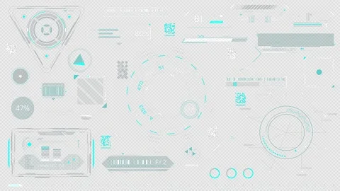 Animated HUD elements pack for high-tech interface 스톡 동영상 295358621