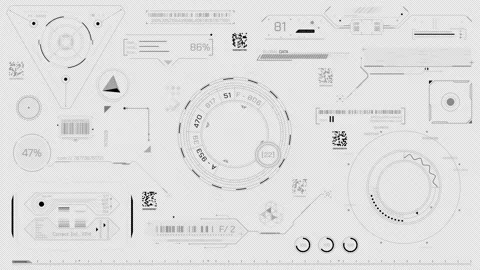 Animated HUD elements pack for high-tech interface 스톡 동영상 296202318