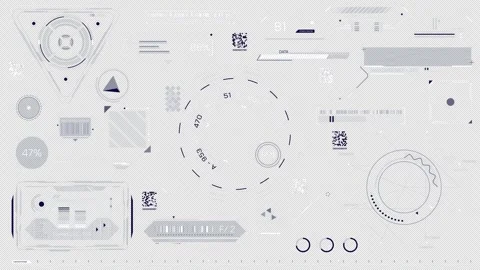 Animated HUD elements pack for high-tech interface Stock Footage 304816795