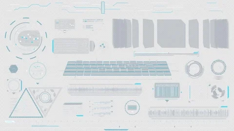 Animated HUD elements set for high-tech interface 스톡 동영상 289399724