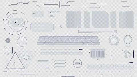 Animated HUD elements set for high-tech interface Stock Footage 313456814