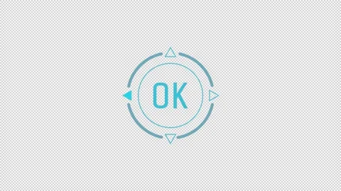 Animated HUD infographic element OK round button Stock Footage 232831962