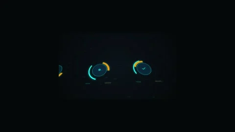 Animated HUD with risk management data on black background Stock Footage 345729878