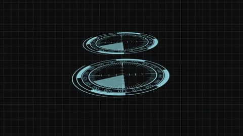 Animated hud rotating compass navigation reticle overlay futuristic digital.. Stock Footage 321587058