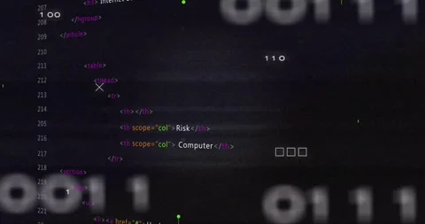 Animated HUD scanning code and pulsing green X on center, on scanline sweep Stock Footage 328656971