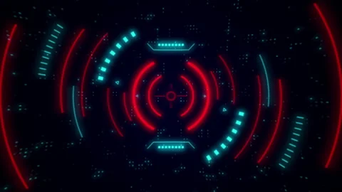 Animated HUD of target motion on black background 스톡 동영상 163895340