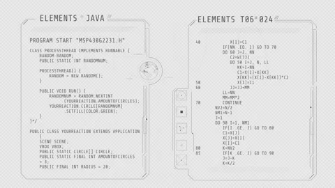 Animated HUD windows with lines of code. Stock Footage 233369326