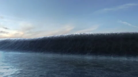 Animated huge stormy waves in ocean 스톡 동영상 67555227