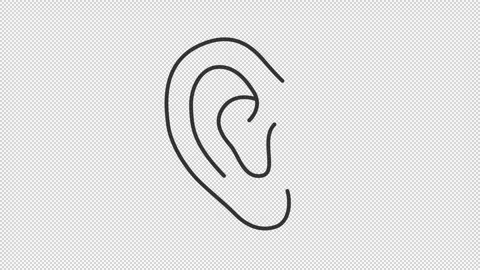 Animated human ear outline icon Stock Footage 345262487