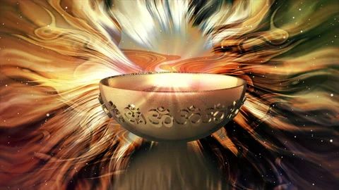 Animated human head with abstract fire effect Stock Footage 232547743