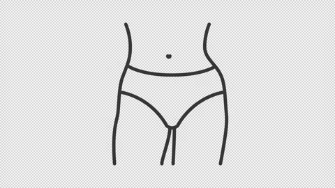 Animated human hips outline icon Stock Footage 345262554