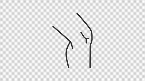Animated human knee joint outline icon Stock Footage 345262505