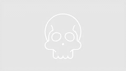 Animated human skull white line icon Stock Footage 340353917