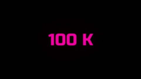 Animated hundred thousand text reaching milestone on dark background with s.. Stock Footage 340399349