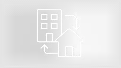 Animated hybrid work white line icon Stock Footage 342246598