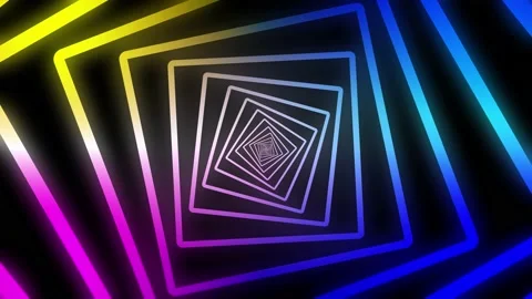 Animated hypnotic Looping tunnel multicolor Stock Footage 196543406