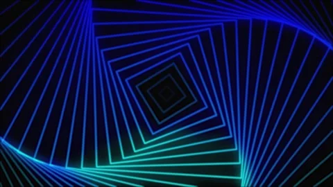 Animated hypnotic tunnel. Digital seamless loop animation. Neon radio wave .. Stock Footage 331653725