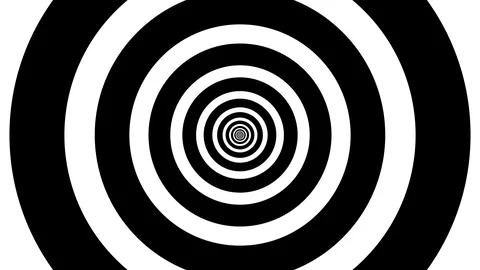Animated hypnotic tunnel with white and black circles, looping Stock Footage 129653665