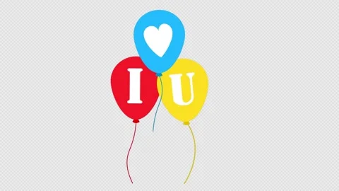 Animated I Love You message on colorful balloons floating against black bac.. Stock Footage 324058052