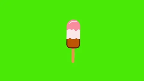An animated ice cream icon on a stick isolated on a white screen. Stock Footage 285079243