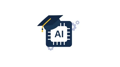 Animated Icon Artificial Intelligence Education and Certification Stock Footage 338076872