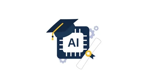 Animated Icon Artificial Intelligence Education and Certification Stock Footage 338076965
