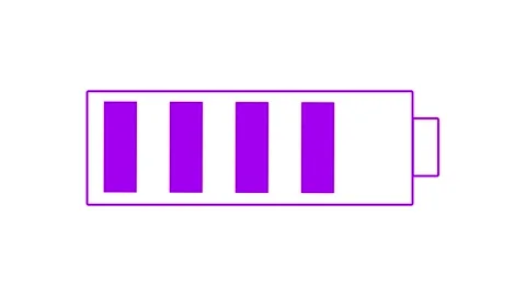 Animated icon battery Charging loop out, battery charging animation Video stock 298589875