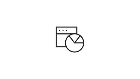 Animated Icon browser window with pie chart Stock Footage 254126388