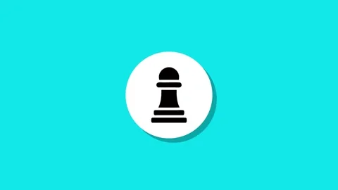 Animated icon of a chess pawn piece appearing on a bright blue background m.. Stock Footage 327762658