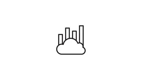Animated Icon Cloud analytics bar chart 스톡 동영상 254126463