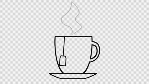 Animated icon of a cup of tea with evaporating steam. Stock Footage 276831254