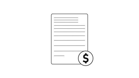 Animated Icon data analysis document notes signature represent financial concept Stock Footage 337457663