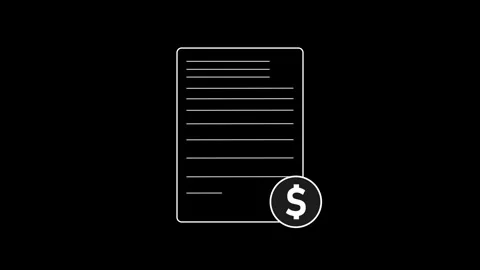 Animated Icon data analysis document notes signature represent financial con Stock Footage 337457667