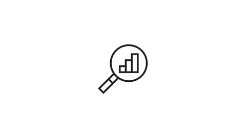 Animated Icon data analytics, data search, bar chart Stock Footage 254126415