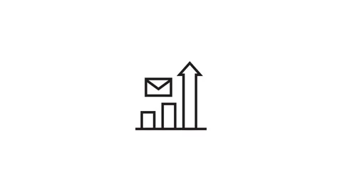 Animated Icon data chart email analytics growth 스톡 동영상 254126445