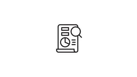 Animated Icon data document search analytics 스톡 동영상 254126473