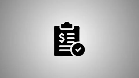 Animated icon of a document with dollar sign and checkmark, representing fi.. 스톡 동영상 346490811