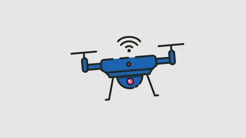Animated icon of a drone in a clean and modern style. Ideal for content rel.. Stock Footage 314393166