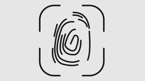 Animated icon with a fingerprint Stock Footage 148036648