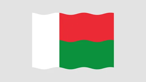 Animated icon of the flag of Madagascar. Alpha channel is gray. Stock Footage 131054883
