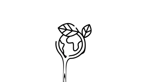 Animated icon of globe with leaves promoting ecological awareness Stock Footage 327761492