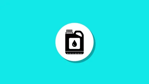 Animated icon of liquid in container with drop symbol on cyan background wi.. Stock Footage 329272595