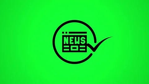 Animated icon of news website in circle with check mark, motion graphics. Stock Footage 346498003