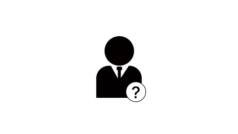 Animated icon of a person with a question mark representing anonymity or un.. Stock Footage 258880412