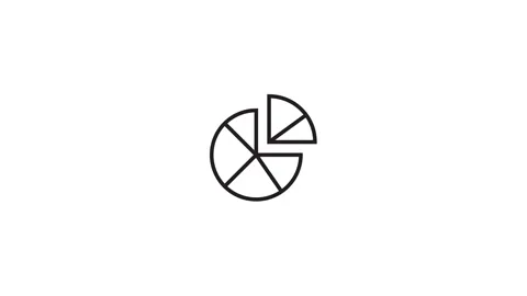 Animated Icon pie chart data, animation, white background 스톡 동영상 254126450